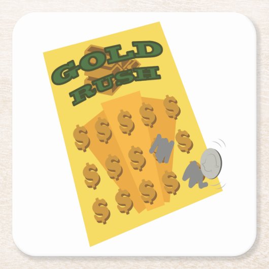 引っ掻く スクエアペーパーコースター (正面)