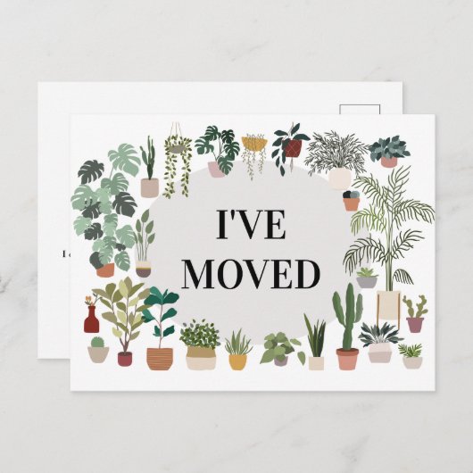 引っ越したプラント引っ越しアナウンスはがき 案内ポストカード (正面/裏面)