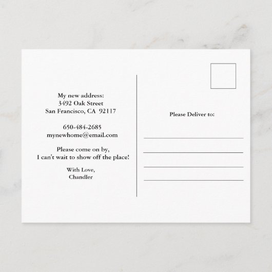 引っ越したプラント引っ越しアナウンスはがき 案内ポストカード (裏面)