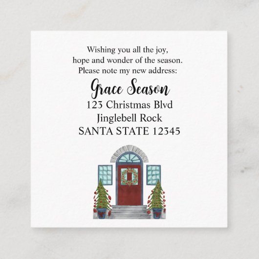 引っ越した！クリスマスホームエンクロージャカード エンクロージャーカード (裏面)
