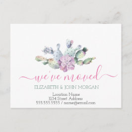 引っ越した、サボテン肉 案内ポストカード