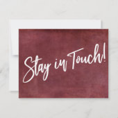 「引っ越した」タイポグラフィ赤グランジの発表 招待状 (裏面)