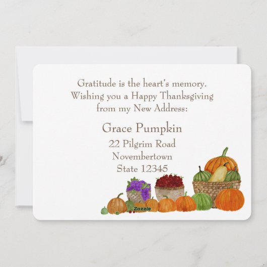 引っ越した！感謝祭のアドレス発表 シーズンカード (裏面)