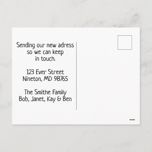 引っ越した!新しいアドレスポストカード シーズンポストカード (裏面)