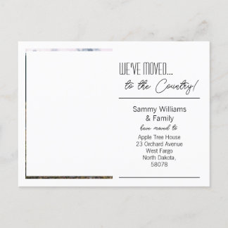 引っ越した…新しいモダンアドレスの写真 案内ポストカード