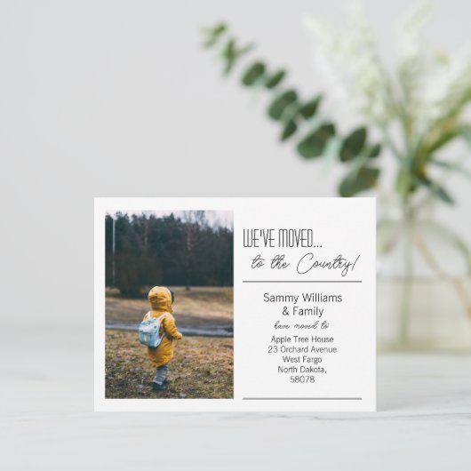 引っ越した…新しいモダンアドレスの写真 案内ポストカード (スタンド正面)