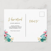 引っ越した |熱帯金ゴールド葉の移動 ポストカード (裏面)