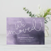引っ越した!紫色の手書きアドレス 案内状 (スタンド正面)