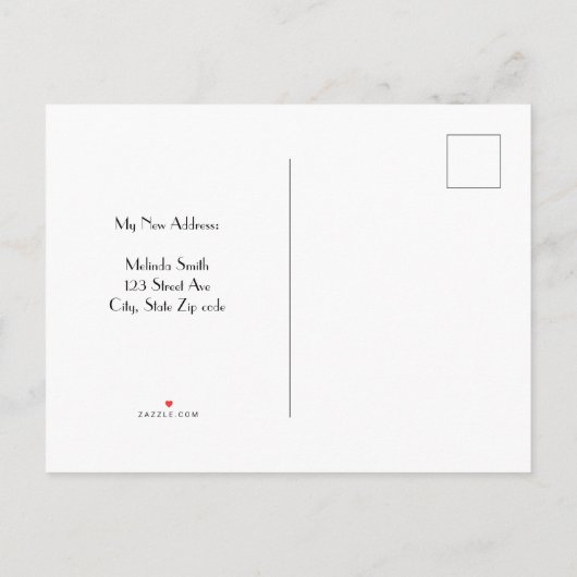 引っ越した！花付きピンク色スクーター 案内ポストカード (裏面)