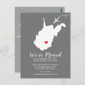 引っ越しのお知らせ州WEST VIRGINIAポストカード ポストカード (正面/裏面)