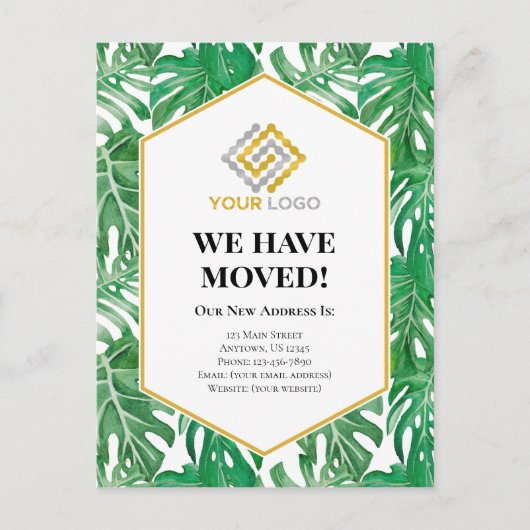 引っ越しのお知らせ熱帯ビジネスはがき ポストカード (正面)