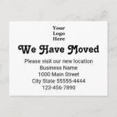 引っ越しのお越し先はホワイト ポストカード (正面)