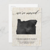 引っ越しのアナウンス，オレゴン州 インビテーションポストカード (正面/裏面)