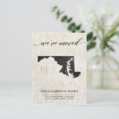 引っ越しのアナウンス，メリーランド州ラスティック インビテーションポストカード (スタンド正面)