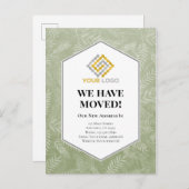 引っ越しの案内に緑のシダが出ました ポストカード (正面/裏面)