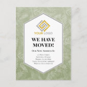 引っ越しの案内に緑のシダが出ました ポストカード (正面)