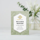 引っ越しの案内に緑のシダが出ました ポストカード (スタンド正面)