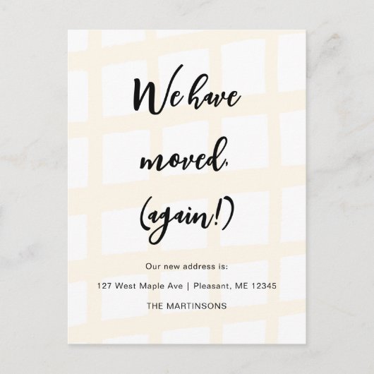 引っ越しましたおもしろいの再移転発表 ポストカード (正面)