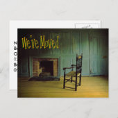 引っ越しましたおもしろいジョーク孤独な椅子 案内ポストカード (正面/裏面)