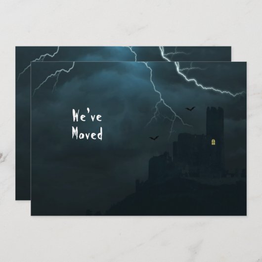 引っ越しましたおもしろいニュー不気味ホームダークキャッスル 案内状 (正面/裏面)