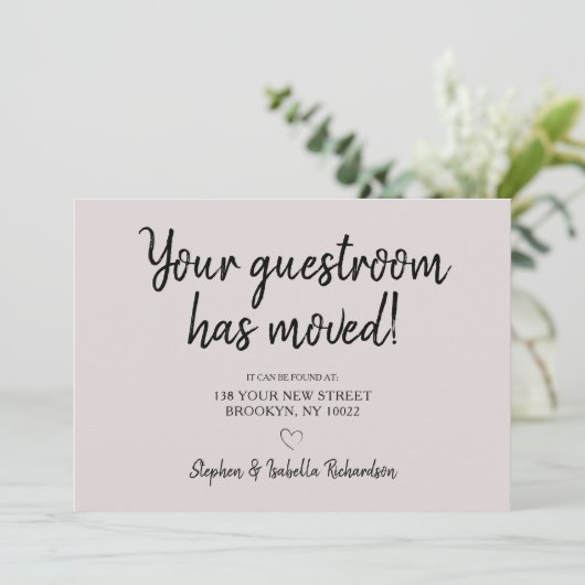 引っ越しましたおもしろいピンク黒の動きの発表 案内状 (スタンド正面)