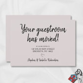 引っ越しましたおもしろいピンク黒の動きの発表 案内状