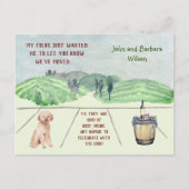 引っ越しましたおもしろいファミリー犬が引っ越しを発表 案内ポストカード (正面)