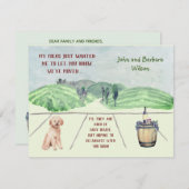 引っ越しましたおもしろいファミリー犬が引っ越しを発表 案内状 (正面/裏面)