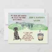 引っ越しましたおもしろいファミリー犬の予算の移動 案内状 (正面)