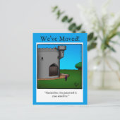 引っ越しましたおもしろいポストカード 案内ポストカード (スタンド正面)