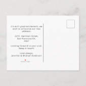 引っ越しましたおもしろいヴィンテージカー移動白黒 案内ポストカード (裏面)