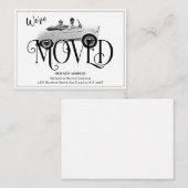 引っ越しましたおもしろいヴィンテージ車案内カード ノートカード (正面/裏面)