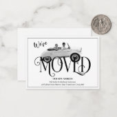 引っ越しましたおもしろいヴィンテージ車案内カード ノートカード (正面/裏面インサイチュ)