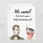 引っ越しましたおもしろいヴィンテージ 案内ポストカード (正面/裏面)
