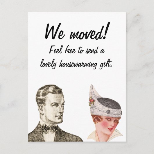 引っ越しましたおもしろいヴィンテージ 案内ポストカード (正面)
