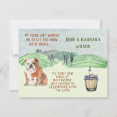 引っ越しましたおもしろい家族犬の予算の引越しアナウンス 案内状 (正面)