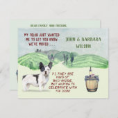 引っ越しましたおもしろい家族犬の予算の引越しアナウンス 案内状 (正面/裏面)