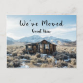 引っ越しましたおもしろい放棄ハウスビ素晴らしュー 案内ポストカード (正面)