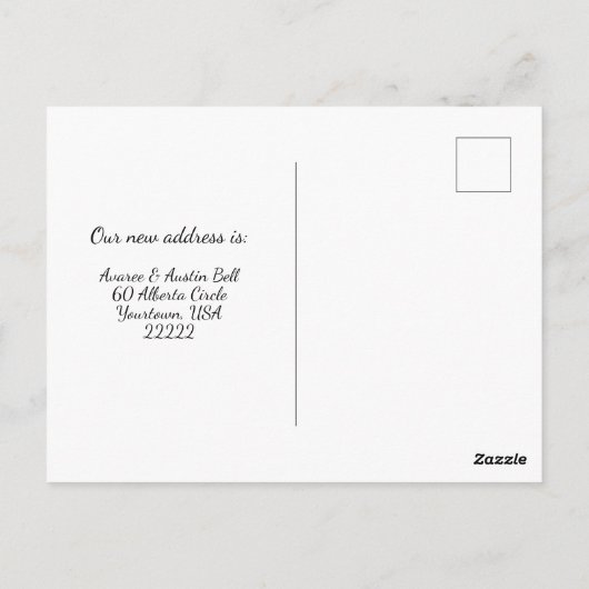 引っ越しましたおもしろい鳥のフェンスはがき ポストカード (裏面)