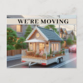 引っ越しましたお洒落コテージオンホイールオープンハウス インビテーションポストカード (正面)