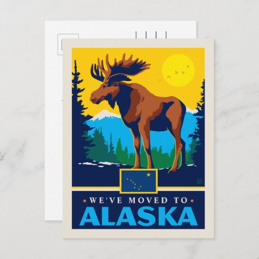 引っ越しましたからアラスカ インビテーションポストカード (正面/裏面)