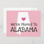 引っ越しましたからアラバマピンクハート ポストカード (正面/裏面)