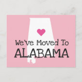 引っ越しましたからアラバマピンクハート ポストカード (正面)