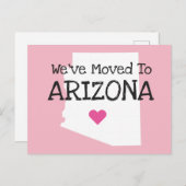 引っ越しましたからアリゾナ・ピンク・ハート ポストカード (正面/裏面)