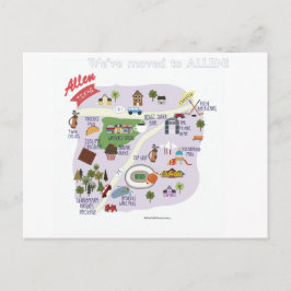 引っ越しましたからアレンテキサス州はがき 案内ポストカード