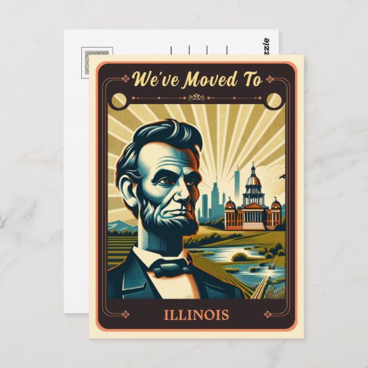 引っ越しましたからイリノイ |ヴィンテージはがき ポストカード (正面/裏面)