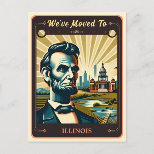 引っ越しましたからイリノイ |ヴィンテージはがき ポストカード (正面)