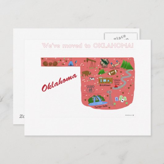 引っ越しましたからオクラホマポストカード 案内ポストカード (正面/裏面)