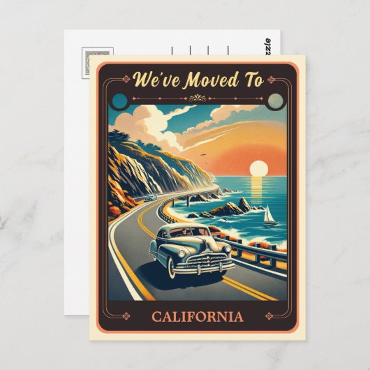 引っ越しましたからカリフォルニア |ヴィンテージはがき ポストカード (正面/裏面)