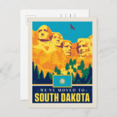 引っ越しましたからサウスダコタ インビテーションポストカード (正面/裏面)